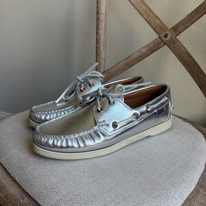 Sebago Portland silver boat shoe
